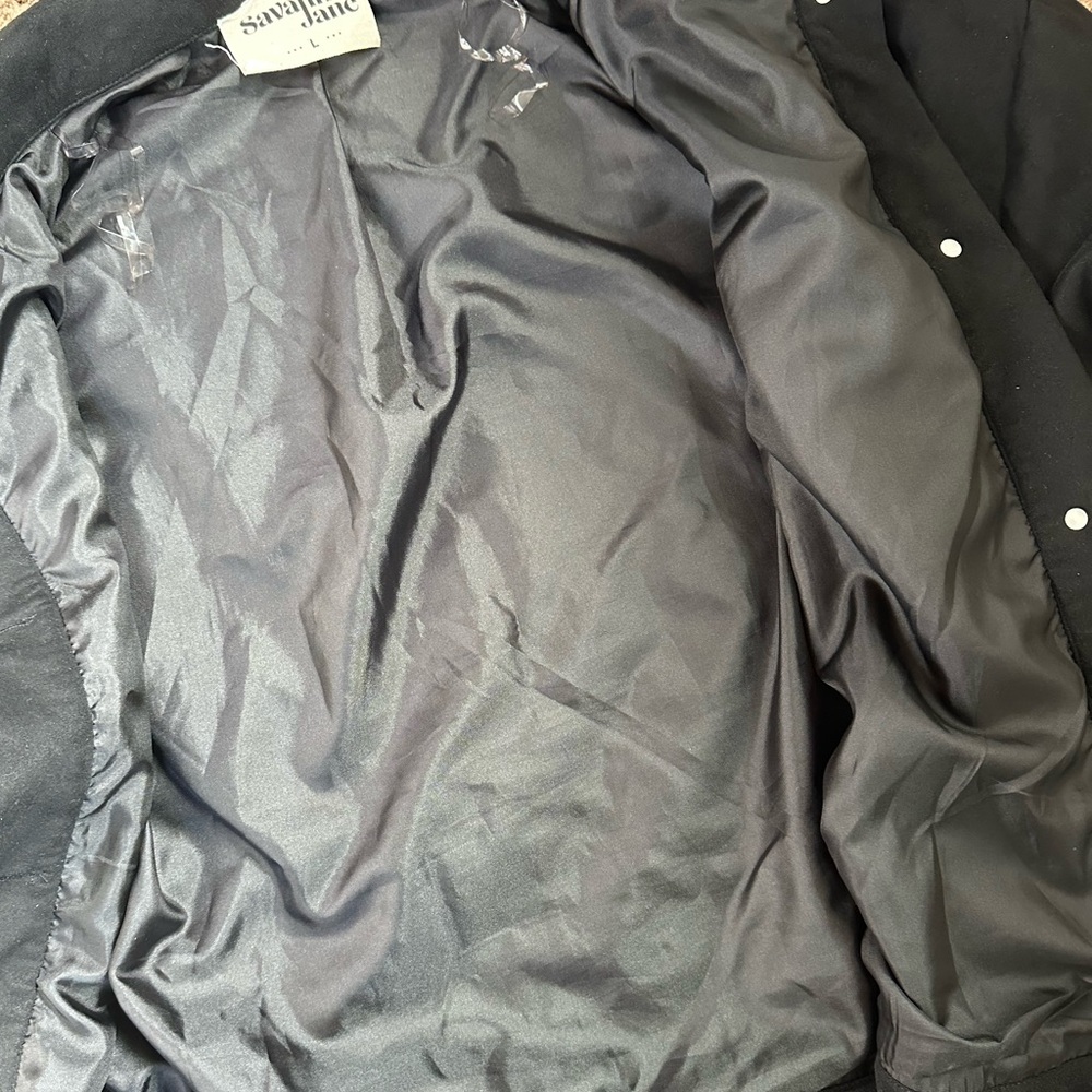 Baltic Born Black Suede Fringe Women's Jacket - Picture 6 of 7